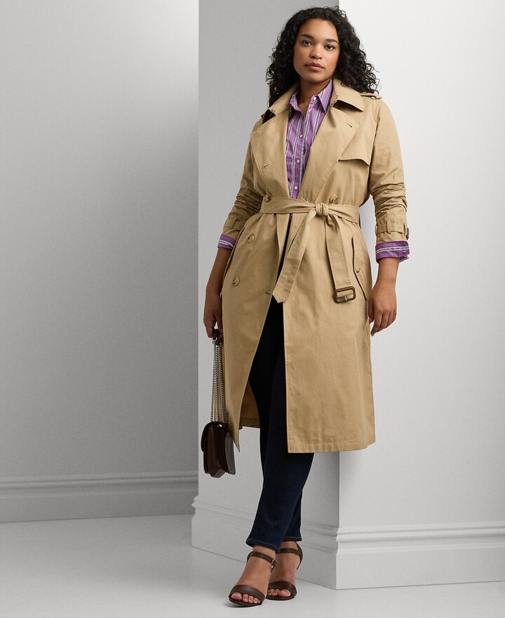 Lauren Ralph Lauren Plus Size Double-Breasted Trench Coat