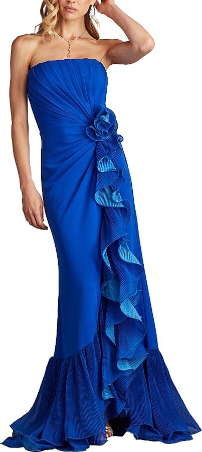 Tadashi Shoji Leith Cascading Ruffle Gown