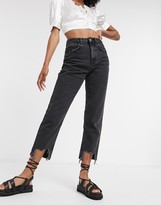 Thumbnail for your product : Reclaimed Vintage The '91 mom jeans with destroyed hems in washed black