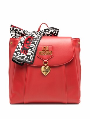 Love Moschino Logo-Plaque Scarf-Tie Backpack