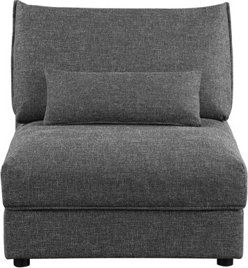 Hokku Designs Janellen Upholstered Armless Chair Barely Black