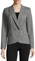 Thumbnail for your product : Lafayette 148 New York Lupita Two-Button Twill Blazer, Nickel