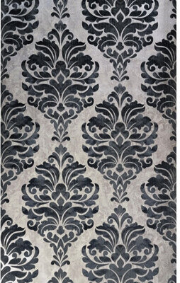 Canora Grey Shiera Wallpaper Flocking Brown Taupe Black Victorian Velvet Large Rolls