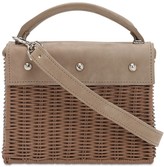 Thumbnail for your product : Wicker Wings Kuai Rattan & Suede Bag