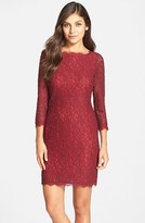 Thumbnail for your product : Adrianna Papell Long Sleeve Lace Sheath Dress (Regular & Petite)