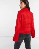 Thumbnail for your product : ASOS DESIGN fluffy boxy high neck jumper