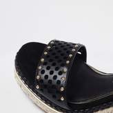 Thumbnail for your product : River Island Womens Black laser cut studded espadrille wedges