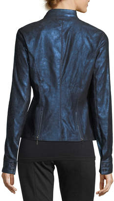 Elie Tahari Bently Metallic-Leather Jacket