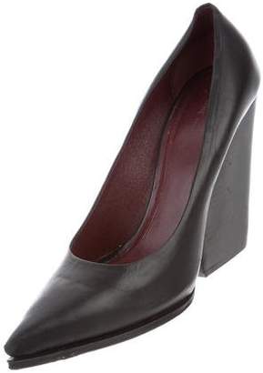 Celine Pointed-Toe Leather Wedges