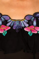Thumbnail for your product : Alberta Ferretti Chiffon Embroidered Open Shoulder Blouse