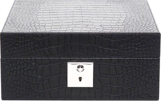 Smythson Crocodile-Effect Leather Trinket Box