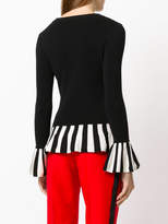Thumbnail for your product : Moschino Boutique striped ruffle jumper