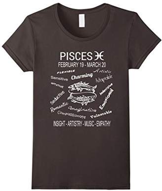 Women's Pisces Horoscope Star Sign T-Shirt Medium