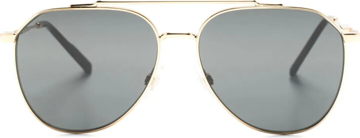 Dolce & Gabbana Eyewear Double-Bridge Pilot-Frame Sunglasses