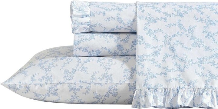 Vera Wang VW T800 4-Piece Rich Natural 100% Cotton Queen Sheet Set