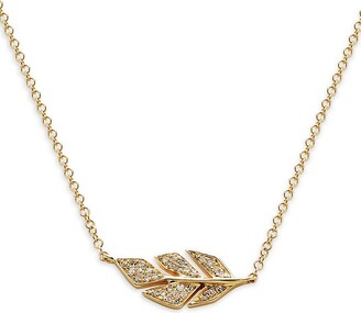 Saks Fifth Avenue 14K Yellow Gold & 0.08 TCW Diamond Pave Leaf Necklace/15"