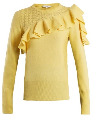 Erdem Dharma Ruffle-trimmed Knit Sweater - Yellow