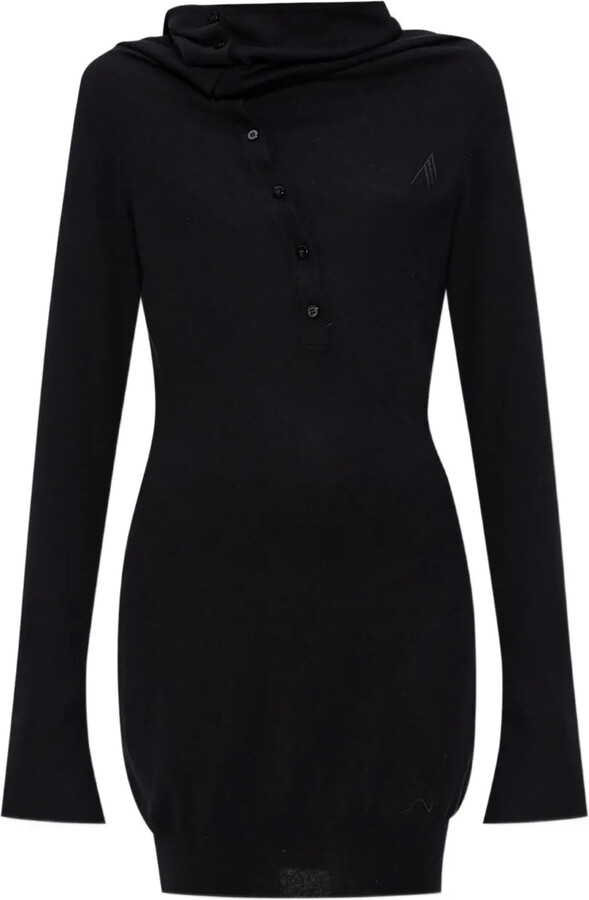 ATTICO Mock-Neck Button-Up Mini Dress