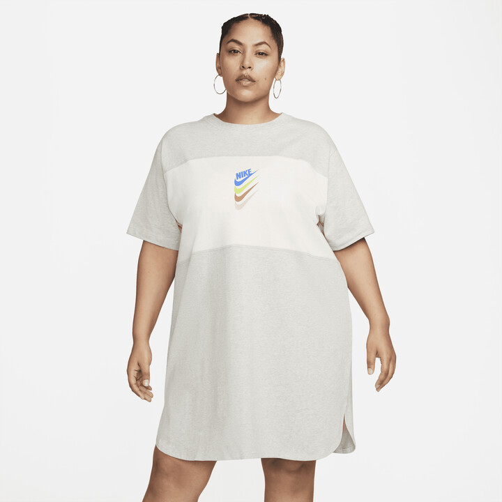 Nike Women's Sportswear Short-Sleeve Dress (Plus Size) in Grey - ShopStyle