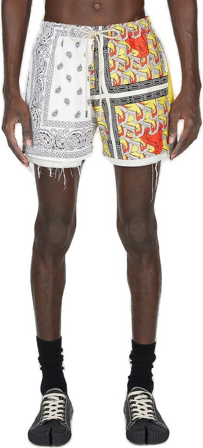 Children of the Discordance X Yagi Bandana Printed Raw-Cut Edge Shorts