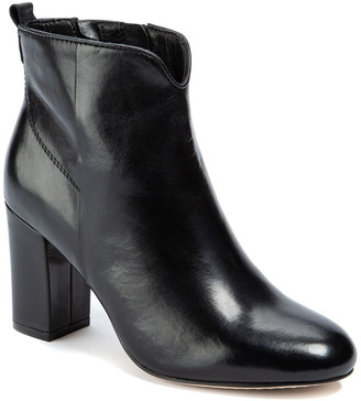 black leather booties no heel