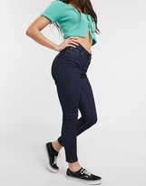 Thumbnail for your product : Pieces Delly mid waist skinny jeans in dark blue