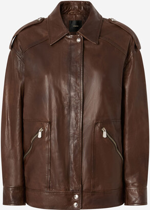 レザージャケット・コート PINKO FEVER WASHED LEATHER JACKET WITH COLLAR Single-breasted nappa leather blazer PINKO → Shop Online