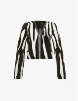 Klaus striped shearling jacket 