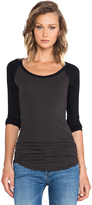 Thumbnail for your product : James Perse Colorblocked Skinny Raglan Tee