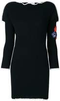 Sonia Rykiel ribbed floral embroidered knitted dress