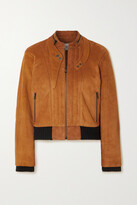 Thumbnail for your product : KHAITE Nicolette Quilted Suede Bomber Jacket - Brick