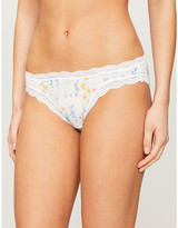 Thumbnail for your product : Stripe & Stare Pack of four lace-trimmed stretch-jersey briefs