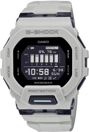 Casio GBD-200UU-9 Men's G-Shock G-Squad Digital Dial Watch, Resin Band - Grey