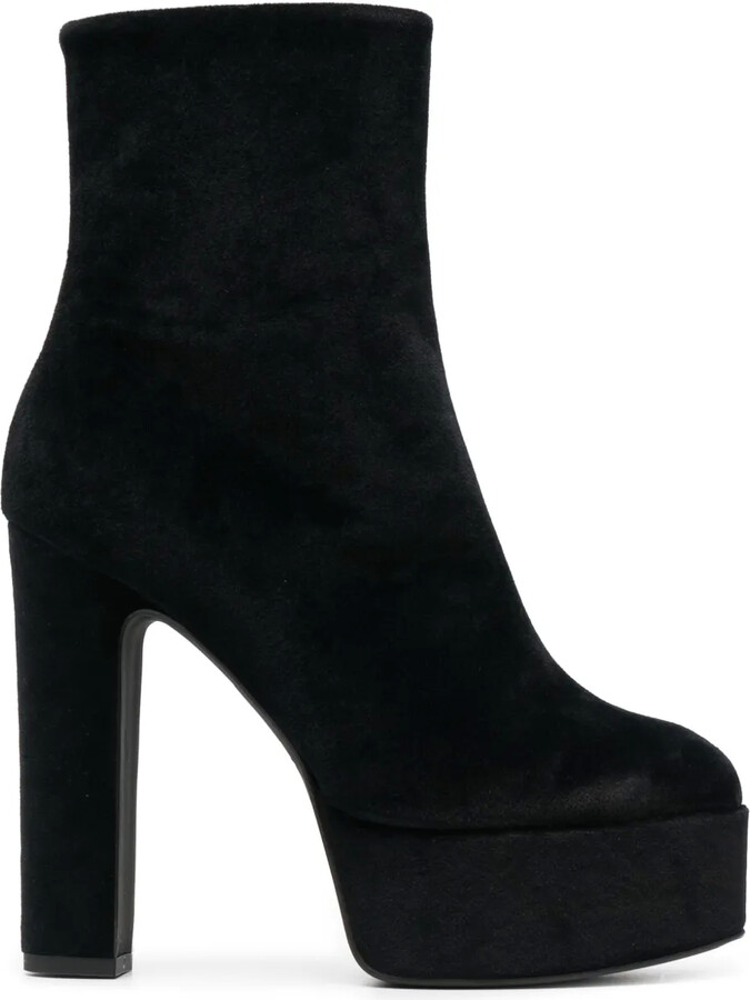 Pinko 135mm Suede Platform Ankle Boots