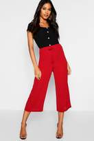 Thumbnail for your product : boohoo Libby Tie Waist Woven Crepe Culottes