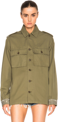 Saint Laurent Oversized Military Studded Jacket