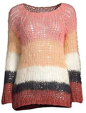 Maiami Women's Mohair Blend Striped Sweater