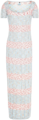 M Missoni Striped Ribbed-knit Midi Dress