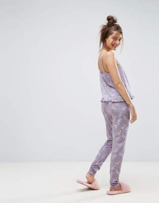 ASOS Fairy Print Frill Cami & Legging Pajama Set