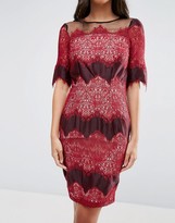 Thumbnail for your product : Little Mistress Lace Layered Mini Pencil Dress