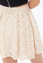 Thumbnail for your product : Forever 21 Pleated Lace Skater Skirt
