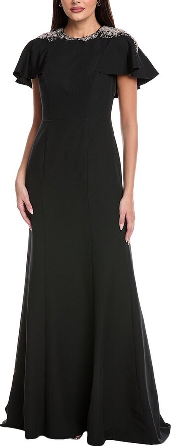 Rene Ruiz Collection Capelet Sleeve Column Gown