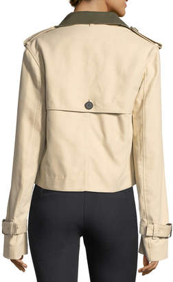 Derek Lam 10 Crosby Short Button-Front Anorak Jacket