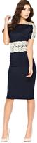 Thumbnail for your product : AX Paris Lace Detail Midi Bodycon Dress - Navy