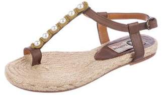Lanvin Embellished T-Strap Sandals