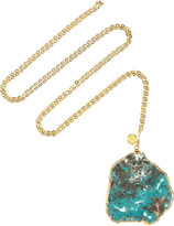 Thumbnail for your product : Dara Ettinger Daisy gold-plated turquoise necklace