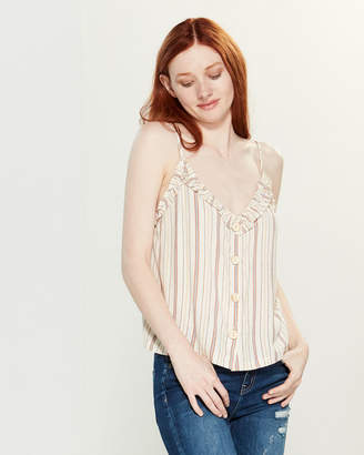 Lush Patterned Button-Front Camisole