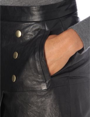 Frame Stud-detail leather skirt