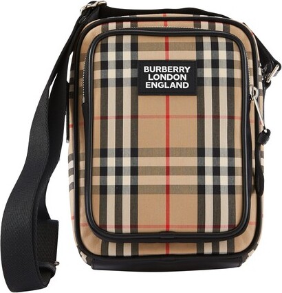 Burberry Check messenger bag - ShopStyle