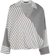 Thumbnail for your product : boohoo Stripe Spliced Oversized Shirt